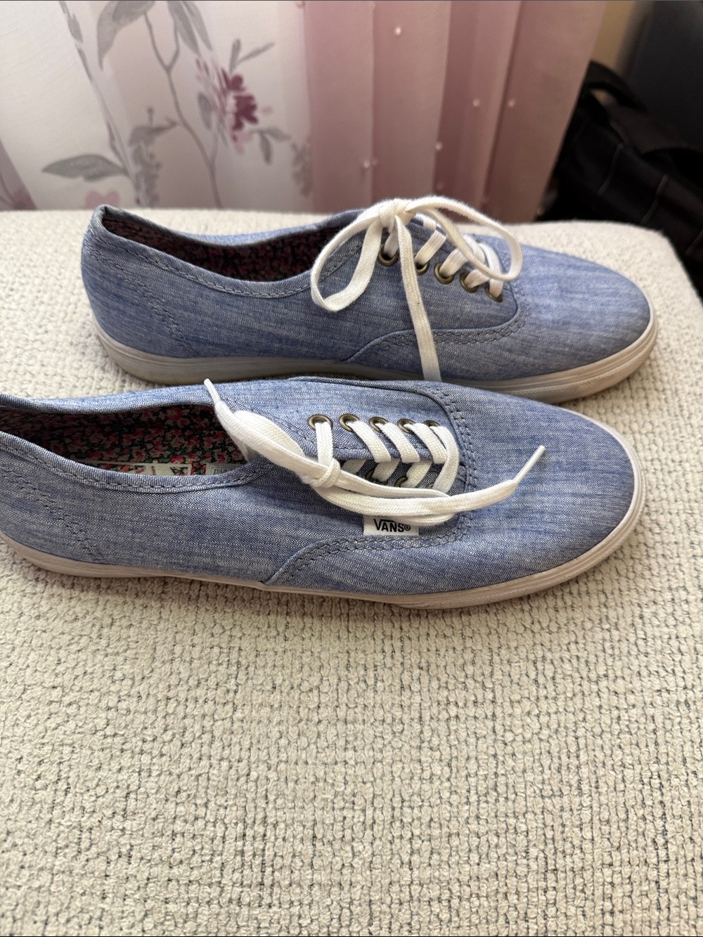 Vans Women's Chambray Lace-Up Sneakers in Light Blue